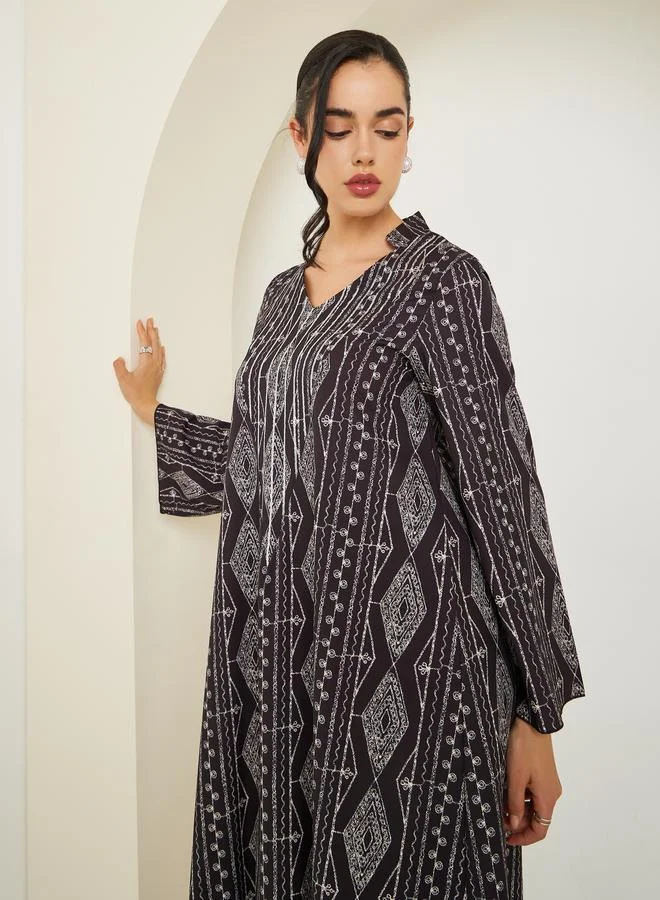 أميرة جلابية بطبعة كاملة بقصة واسعة